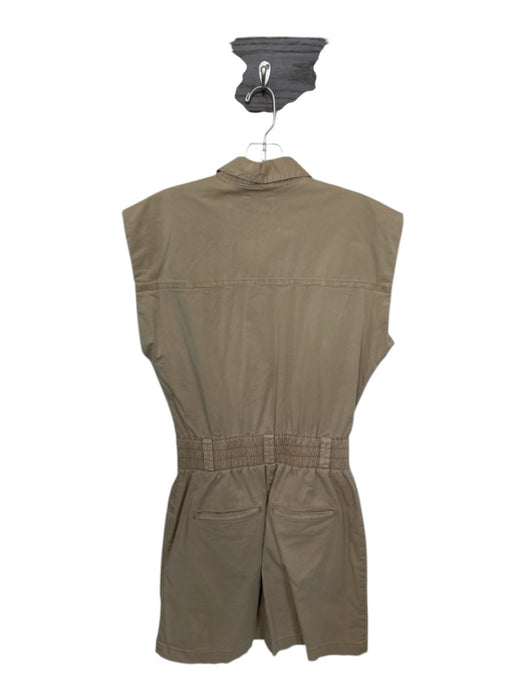 Pistola Size S Khaki Cotton cinch waist Collar Front and Back Pockets Dress Khaki / S