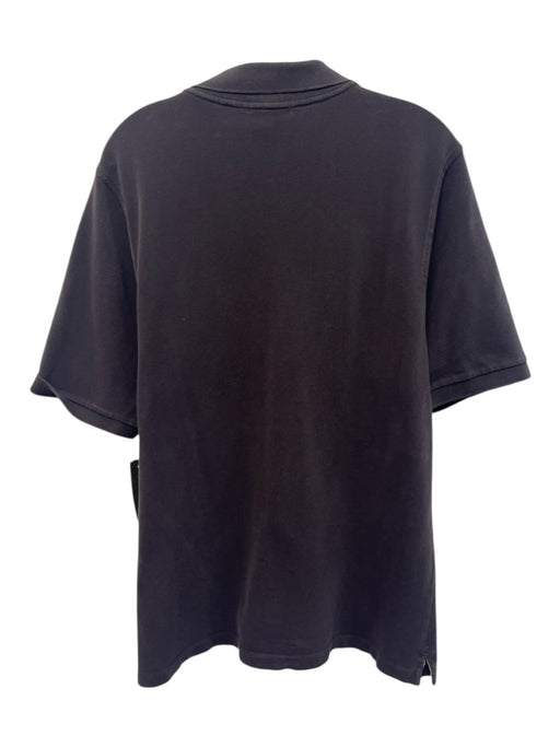 Burberry London Size L Navy Blue Cotton Solid Polo Men's Short Sleeve Navy Blue / L