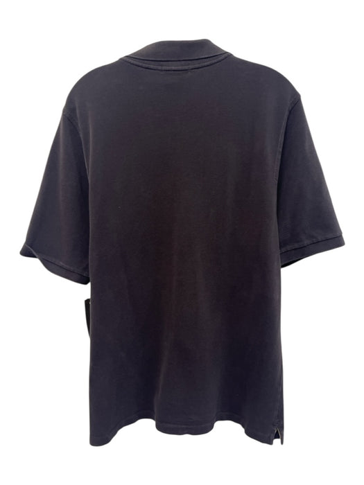 Burberry London Size L Navy Blue Cotton Solid Polo Men's Short Sleeve Navy Blue / L
