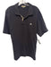 Burberry London Size L Navy Blue Cotton Solid Polo Men's Short Sleeve Navy Blue / L