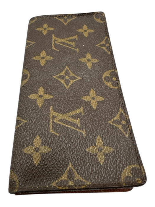 Louis Vuitton AS IS Brown Leather Damier Checkbook Men's Wallet Brown