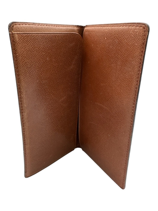 Louis Vuitton AS IS Brown Leather Damier Checkbook Men's Wallet Brown