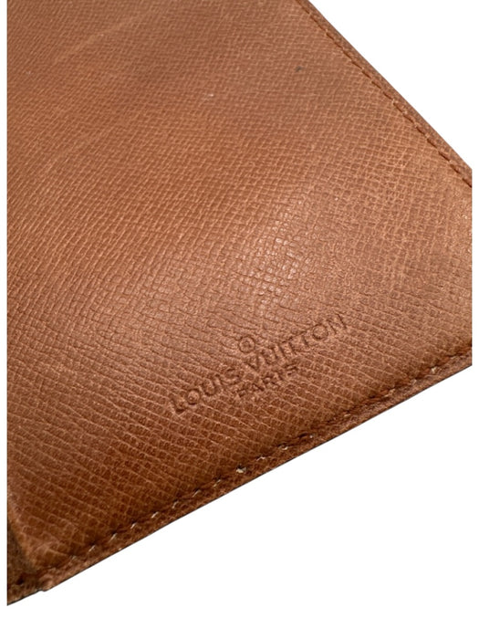 Louis Vuitton AS IS Brown Leather Damier Checkbook Men's Wallet Brown