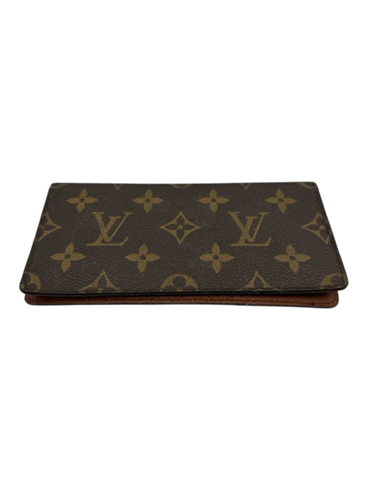 Louis Vuitton AS IS Brown Leather Damier Checkbook Men's Wallet Brown