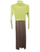 Anthropologie Size XS Lime Green & Taupe Viscose Blend Ribbed Knit Layered Dress Lime Green & Taupe / XS