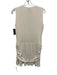 Reformation Size L Cream Sleeveless Side Ruching High Neck Ruffle Hem Dress Cream / L