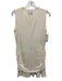 Reformation Size L Cream Sleeveless Side Ruching High Neck Ruffle Hem Dress Cream / L