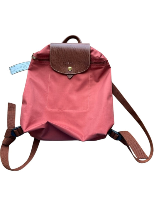 Longchamp Terracotta Nylon & Leather Front Flap Zip Close Backpack Terracotta