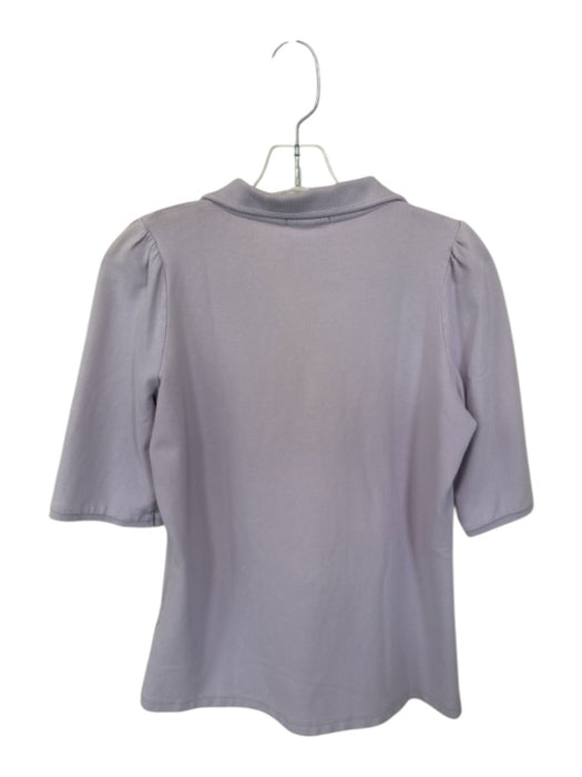 Burberry Brit Size L Lavender & Brown Cotton Blend 3/4 Sleeve Half Button Top Lavender & Brown / L