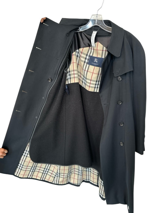 Burberry London Size 12 Black & Tan Polyester Wool Lining nova check lining Coat Black & Tan / 12