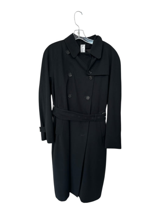 Burberry London Size 12 Black & Tan Polyester Wool Lining nova check lining Coat Black & Tan / 12