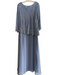 JKARA Size 16 Blue Polyester Sequins Wide Neck 3/4 Sleeve Gown Blue / 16