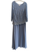 JKARA Size 16 Blue Polyester Sequins Wide Neck 3/4 Sleeve Gown Blue / 16