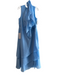 Lavetir Size 16W Sky Blue Polyester Sleeveless Back Zip Round Neck Tiered Gown Sky Blue / 16W