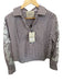 Theo Size S Brown & White Cotton Long Sleeve Striped Lace Detail Button Down Top Brown & White / S