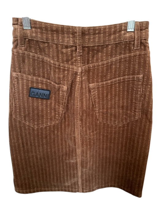 Ganni Size 34 Brown Corduroy High Waist Pencil Skirt Brown / 34