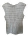 Amanda Uprichard Size L White & Black Polyester Cap Sleeve Tweed Back Zip Dress White & Black / L
