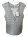 Amanda Uprichard Size L White & Black Polyester Cap Sleeve Tweed Back Zip Dress White & Black / L