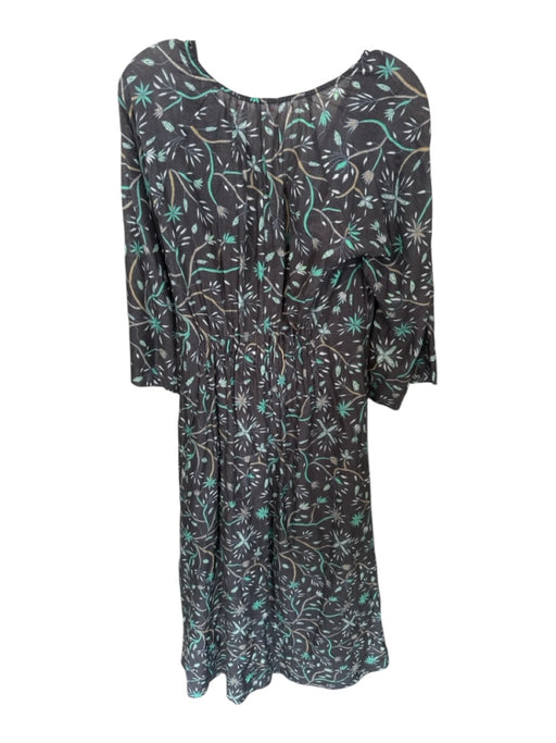 XiRENA Size S gray & green Cotton & Silk Long Balloon Sleeve Botanical Dress gray & green / S