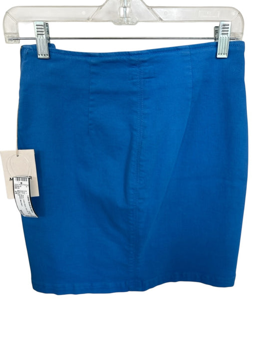 Mother Size 25 Blue Cotton Blend Side Zip Slit Mini Skirt Blue / 25