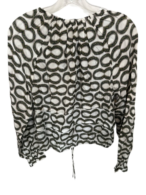 Marie Oliver Size XS Green & Peach Viscose Long Balloon Sleeve Infinity Top Green & Peach / XS