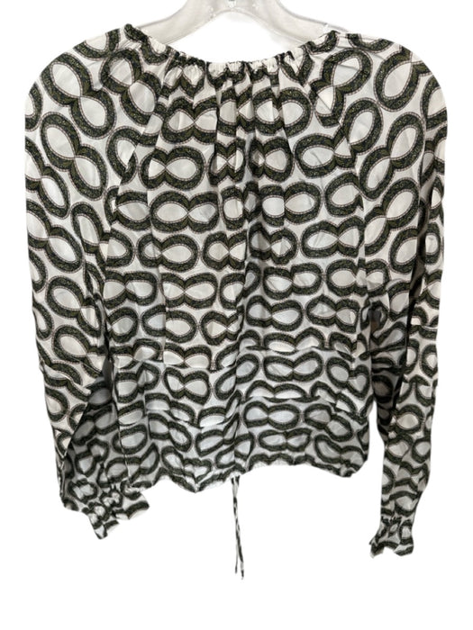 Marie Oliver Size XS Green & Peach Viscose Long Balloon Sleeve Infinity Top Green & Peach / XS