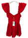 Love The Label Size XS Red Cotton Blend Flutter Sleeves Lace Trim Mini Dress Red / XS