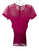 Amanda Uprichard Size M Magenta Polyester Short Sleeve Gathered Side Mini Dress Magenta / M