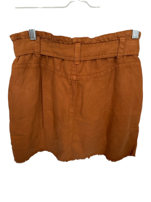 Bella Dahl Size 27 Brown Tencel High Waist Belted Raw Hem Mini Skirt Brown / 27