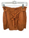 Bella Dahl Size 27 Brown Tencel High Waist Belted Raw Hem Mini Skirt Brown / 27