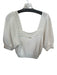 Cleobella Size L White Cotton 3/4 Balloon Sleeve Knit Cropped Sweater White / L