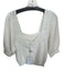 Cleobella Size L White Cotton 3/4 Balloon Sleeve Knit Cropped Sweater White / L