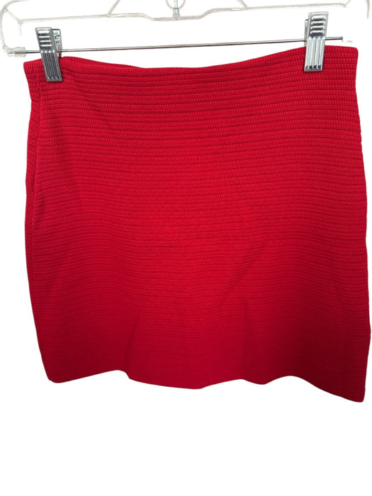 Mon Renn Size S Red Viscose Blend Elastic Waist Knit Mini Skirt Red / S