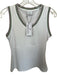 Veronica Beard Size M White & Green Polyester Sleeveless V Neck Athletic Top White & Green / M