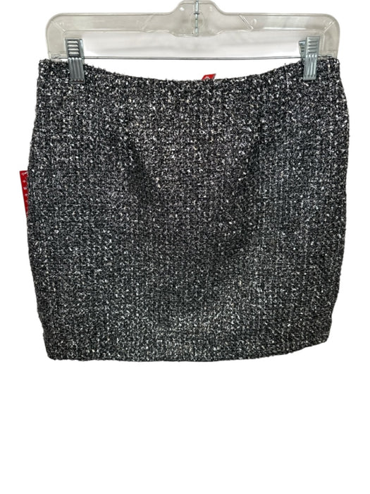 Never a Wallflower Size XS Silver & Black Polyester Metallic Textured Skirt Silver & Black / XS