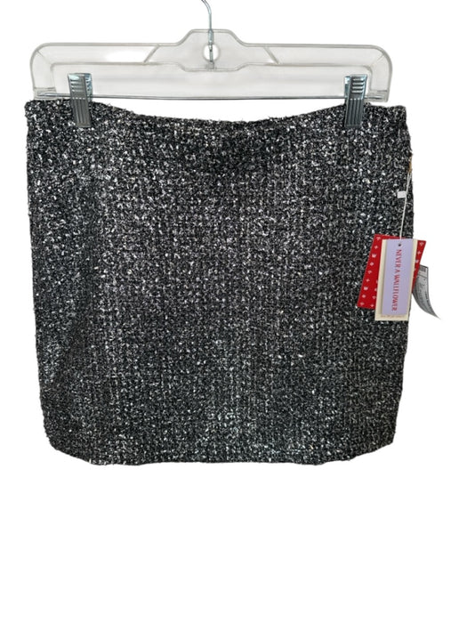 Never a Wallflower Size S Silver & Black Polyester Metallic Textured Skirt Silver & Black / S
