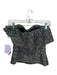 Never a Wallflower Size XS Silver & Black Polyester Strapless Metallic Top Silver & Black / XS
