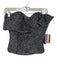 Never a Wallflower Size XS Silver & Black Polyester Strapless Metallic Top Silver & Black / XS