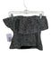 Never a Wallflower Size S Silver & Black Polyester Strapless Metallic Ruffle Top Silver & Black / S
