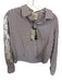 Theo Size M Brown & White Cotton Long Sleeve Striped Lace Detail Button Down Top Brown & White / M