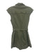 Paige Size 4 Army Green Cotton Denim Ruffle Cap Sleeve Button Down Knee Dress Army Green / 4