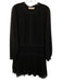 Tory Burch Size 2 Black Polyester Chiffon Semi Sheer Pleat Detail Knee Dress Black / 2