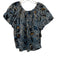 Ulla Johnson Size 4 Blue, Black & Yellow Cotton Short Balloon Sleeve Boxy Top Blue, Black & Yellow / 4