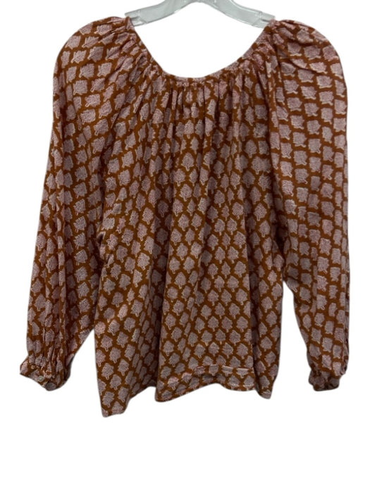 India Collection Emerson Fry Size S Orange, Red & White Cotton Leaves Top Orange, Red & White / S