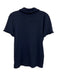 Tory Burch Size XS Navy Blue Cotton Short Ruffle Sleeve Pearl Button Polo Top Navy Blue / XS