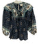 Cleobella Size XS Teal, blue, & black Cotton Long Balloon Sleeve Floral Top Teal, blue, & black / XS