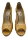 Jimmy Choo Shoe Size 36.5 Tan Patent Leather Peep Toe Platform Stiletto Pumps Tan / 36.5