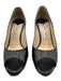 Jimmy Choo Shoe Size 36.5 Black Leather Peep Toe Round Toe Platform Pumps Black / 36.5