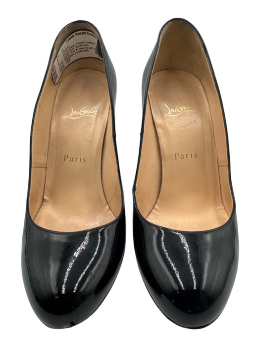 Christian Louboutin Shoe Size 37 Black Patent Leather Round Toe Pumps Black / 37