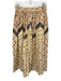 Ulla Johnson Size 4 Beige & Brown Cotton Printed Gathered Waist Midi Skirt Beige & Brown / 4